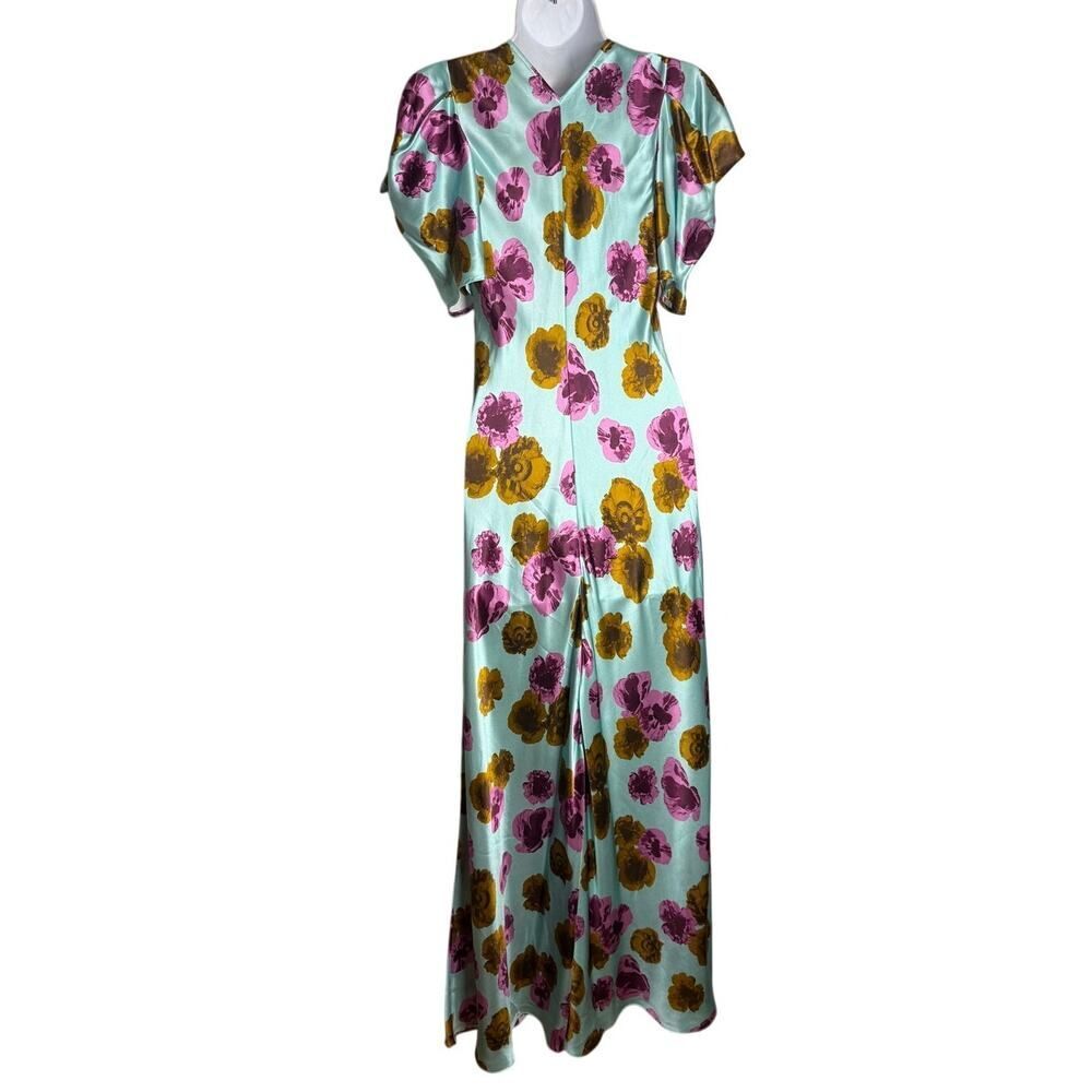 Lee Mathews 100% Silk Bloom Dress Women’s Sz. 0 - Picture 6 of 9